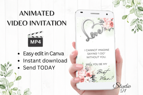 Effortless Elegance: The Pink Roses Best Man Proposal Template