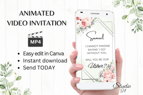 Elevate Your Design with Pink Roses Usher Proposal W3274U