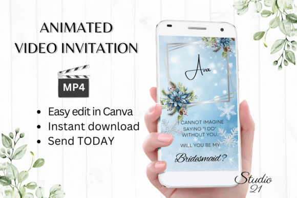 Elevate Your Winter Wedding with the W3252M Animated Invite