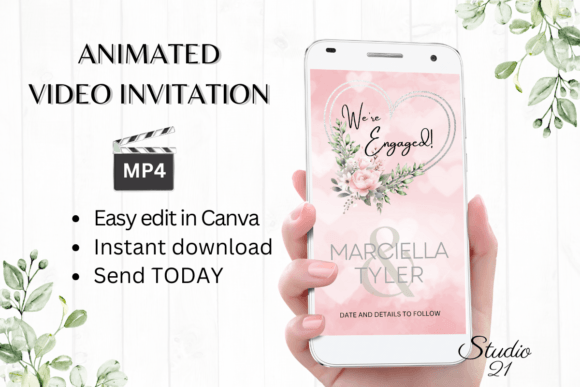 Modern Elegance: Using the Pink Engagement Announcement W1279B