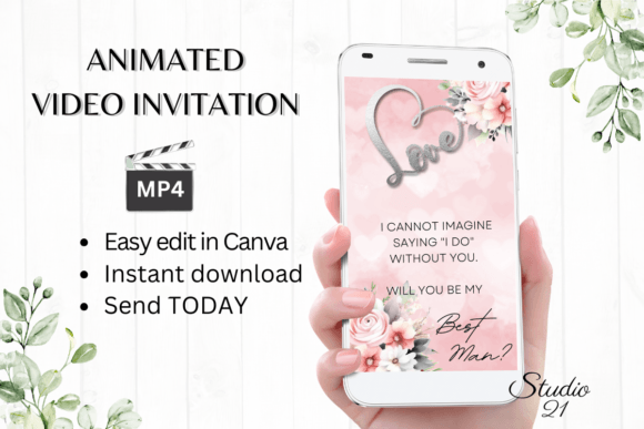 Modern Romance: The Pink Roses Best Man Proposal W3271BM