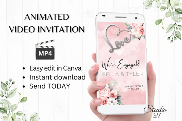 Pink Engagement Announcement W1271B: A Digital Invitation Guide