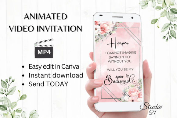 Pink Roses Junior Bridesmaid: A Font with Floral Elegance
