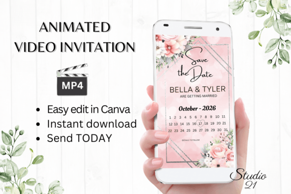 Pink Roses Save the Date: A Designer's Guide to This Animated Invitation