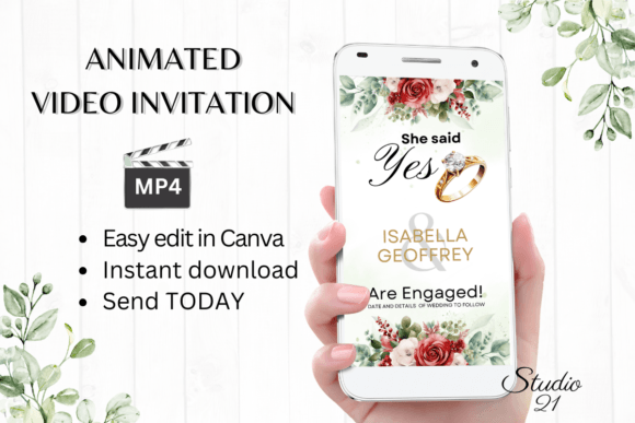 Red Roses Engagement Announcement: A Digital Evite Guide