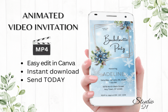 Winter Bachelorette Party Evite W6252: Your Guide to a Festive Digital Invite