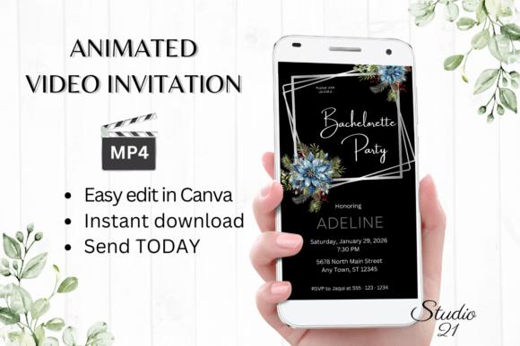 Winter Bachelorette Party Evite W6253: A Festive Design