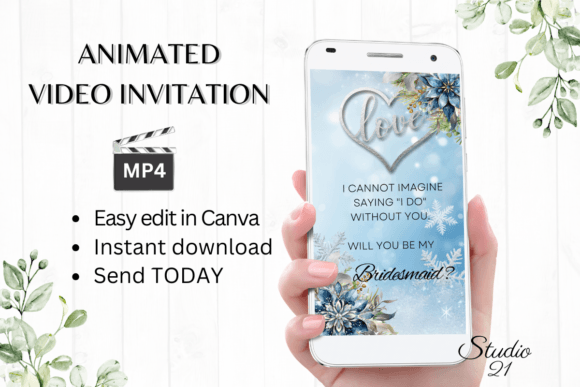 Winter Bridesmaid Proposal W3250M: A Modern Script Font