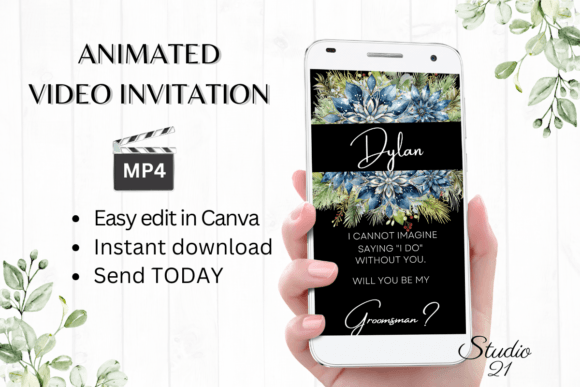 Winter Groomsman Proposal W3257GM: A Crisp Digital Touch