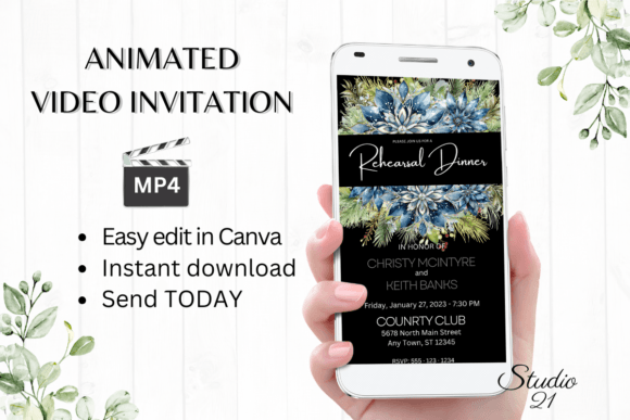 Winter Rehearsal Dinner Invite W7257: A Complete Digital Solution