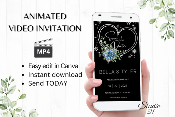 Winter Save the Date W2259: A Modern Template for Your Announcement