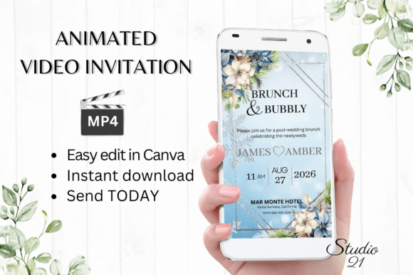 Winter Wedding Brunch Invite W9254: A Fresh Take on Digital Stationery