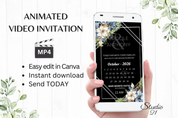 Winter Wedding Invitation W8255B: Effortless Elegance